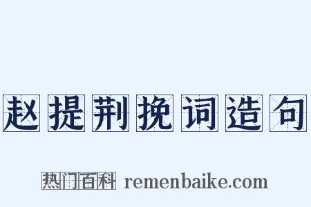 赵提荆挽词造句是什么意思的图片